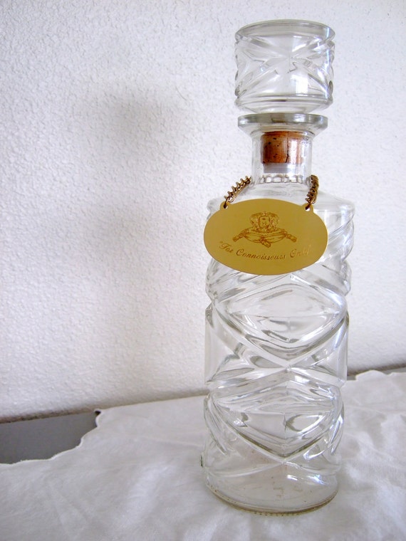 Crown Royal Glass Liquor Decanter With Hanging Tag
