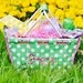 Mini Green Polka Dot Market Tote Basket