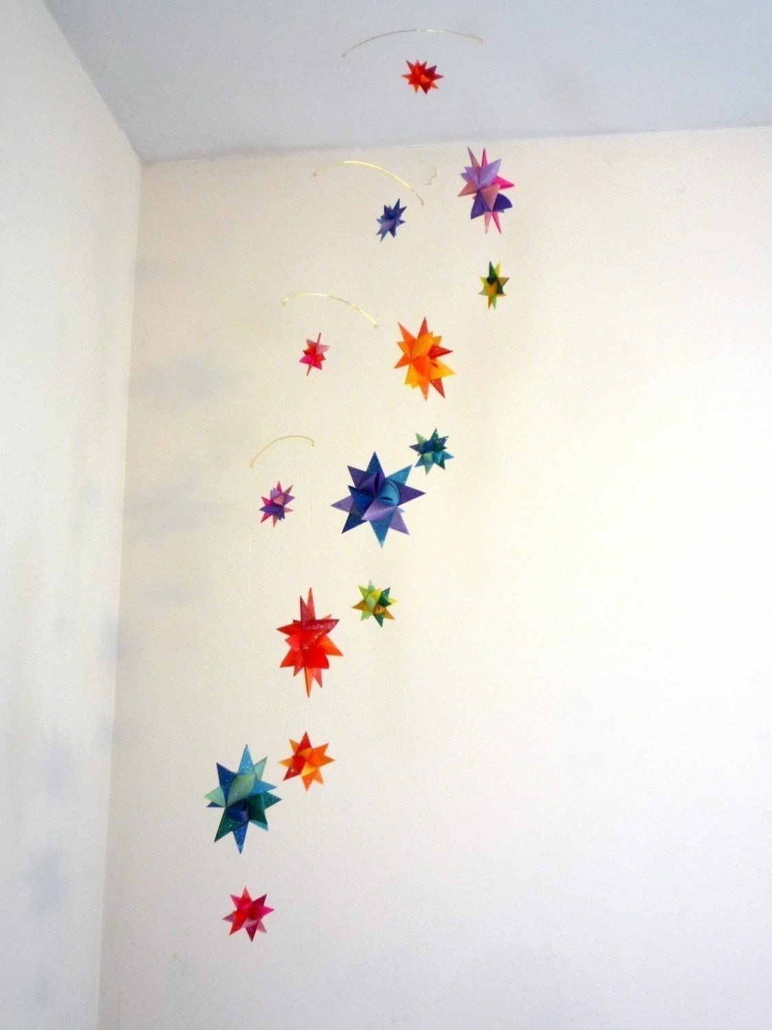 Baby Crib Mobile Origami Paper Stars 'Corona