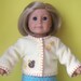 American Girl Doll Clothes - Fleece Jacket - Yellow with Bear Applique