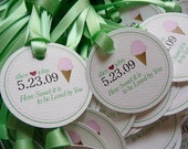 100 Custom Illustration Circle Favor Tags