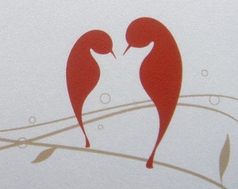 Love Birds Folded Note Cards - Set of 25