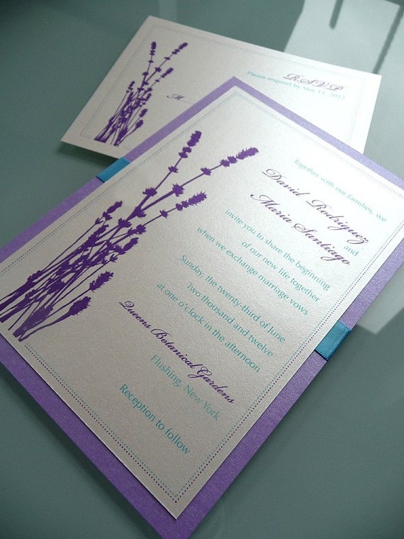 Lavender Silhouette Wedding Invitation Set