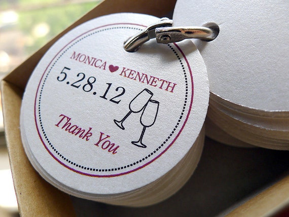 Wine Glass Favor Tags by PrettyStationeryShop on Etsy