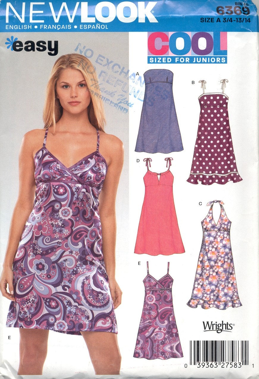 Easy Empire Waist Womens Aline Dress Strapless Sewing Pattern