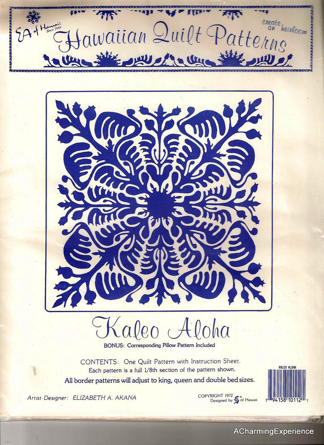 Hawaiian Quilt Pattern Kaleo Aloha pattern by HugsandStitches