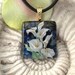 Dichroic Fused Glass Jewelry, Fused Glass, Calla Lily Fused Dichroic Glass Pendant & Necklace 030511p106