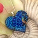 Blue Heart Fused Glass Pendant - Dichroic Glass Pendant - Fused Glass Jewelry - Fused Dichroic Glass Jewelry 110111p114