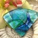 Dichroic Glass Pendant - Green & Aqua - Dichroic Fused Glass Jewelry - Necklace 121211p110