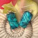Blue Waves - Fused Dichroic Glass Earrings - Dichroic Fused Glass Jewelry - Sterling Silver Surgical Steel 012312e101