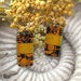 Dichroic Earrings - Dichroic Fused Glass Jewelry - Golden Copper - Fused Dichroic Glass 14KT Gold Filled Earrings 031512e109