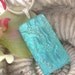 Dichroic Fused Glass Jewelry, Fused Glass Pendant, Icy Aqua Silver Ripple Necklace 032512p100