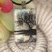 Dichroic Fused Glass Jewelry, Reflection TreePendant - Dichroic Glass - Fused Glass - Water 041012p101