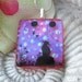 Happy Cat Necklace- Fused Glass Jewelry - Dichroic Jewelry -Cat Jewelry - Chasing Bubbles 120412p100