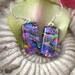 Dichroic Glass Earrings - Pink Purple Ripple - Dichroic Fused Glass Jewelry - Fused Glass Earrings 041412e100