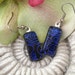Petite - Dichroic Glass Earrings - Dichroic Fused Glass Jewelry -Purple - Fused Glass - Surgical Steel - Sterling 041612e103