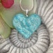 Dichroic Glass Pendant - Icy Aqua Heart - Dichroic Fused Glass Jewelry - Heart - Fused Dichroic Glass Heart Necklace 042112p109