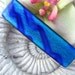 Hair Barrette - Deep Cobalt Blue - French Barrette - Fused Dichroic Glass Barrette - 042312b112