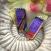 Dichroic Glass Earrings - Golden PinkPurple - Dichroic Fused Glass Jewelry - Sterling 051612e101