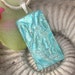 Dichroic Fused Glass Jewelry, Fused Glass Pendant, Icy Aqua Silver Ripple Necklace 051912p116