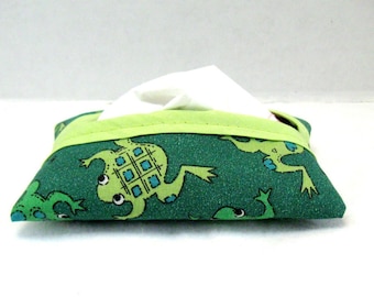 Frogs Tissue Holder Green Tissue Cozy Travel Size