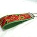 Paisley Key Fob Coral Key Chain Wristlet