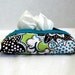 Floral Tissue Cozy Pocket Size Teal Lime Green Brown