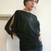 Sandmaiden organic merino wool jersey dolman tie top - made to order