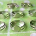 White Gold plated Pad RING Base Blank Findings (8mm flat pad) 10pcs