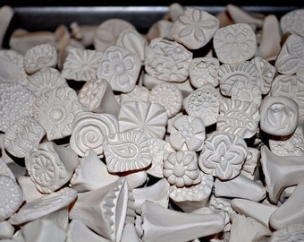 Bisque stamps for pottery, polymer, PMC, play doh, fondant and more....