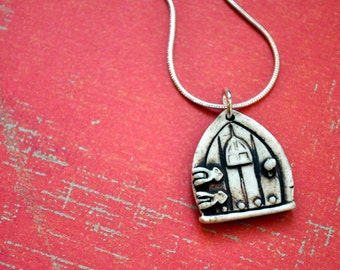 Genuine Porcelain Fairy/ Faerie Door Necklace