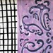 Large Serving Tray/ Rectangular Dish - Purple and Navy, Black and White -- scroll-work design and grid
