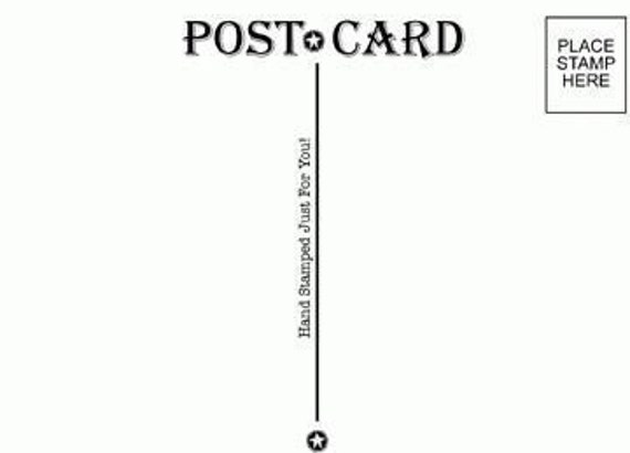 Post Card Mounted Rubber Stamp Postcard