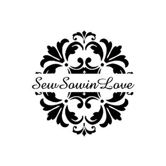 Damask Custom Rubber Stamp round