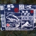 Padded case for Kindle 3rd Gen Fire and Touch, Nook 2nd Gen, optional shoulder strap or wristlet, Japanese faux patchwork, The Elm