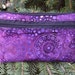 Purple batik mini wallet, purse organizer, wristlet, batik discs, Sweet Pea