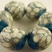 Ivory Stones - Aqua - Lampwork beads (6), Libelula Designs, SRA