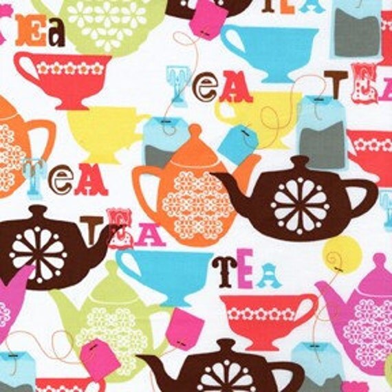 TeaCup Tea Cup Fabric Michael Miller cotton quilt fabric 1