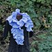 SALE ruffled perwinkle blue linen schminth scarf