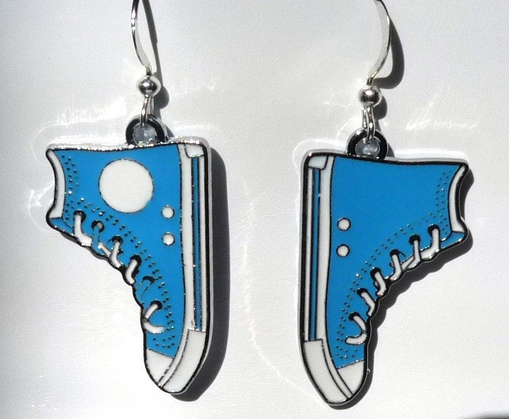 Turquoise Converse Running Shoe Earrings Chuck Taylors