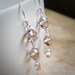 Sepia Light Brown Earrings - Beige Golden Shadow Glass