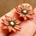 Flower Earrings Hand Sculpted Polymer Clay