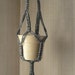 Dark gray macrame single plant hanger