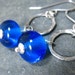 Life Aquatic Earrings - Blue Lampwork Glass Beads, Fine Silver Hoops and Sterling Silver