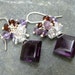 Louis Earrings Faceted Purple Quartz with Sterling Silver, Amethysts, Garnets and Clear Quartz