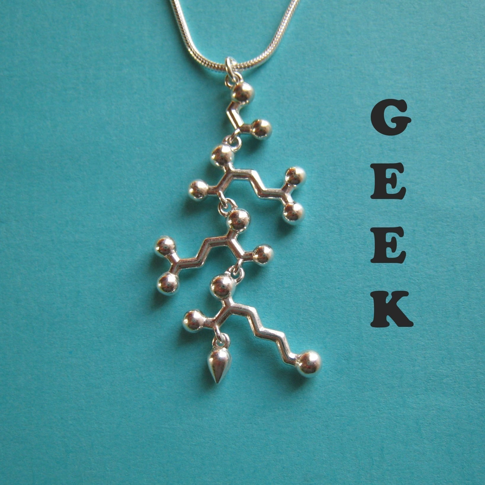 spell GEEK necklace with amino acids