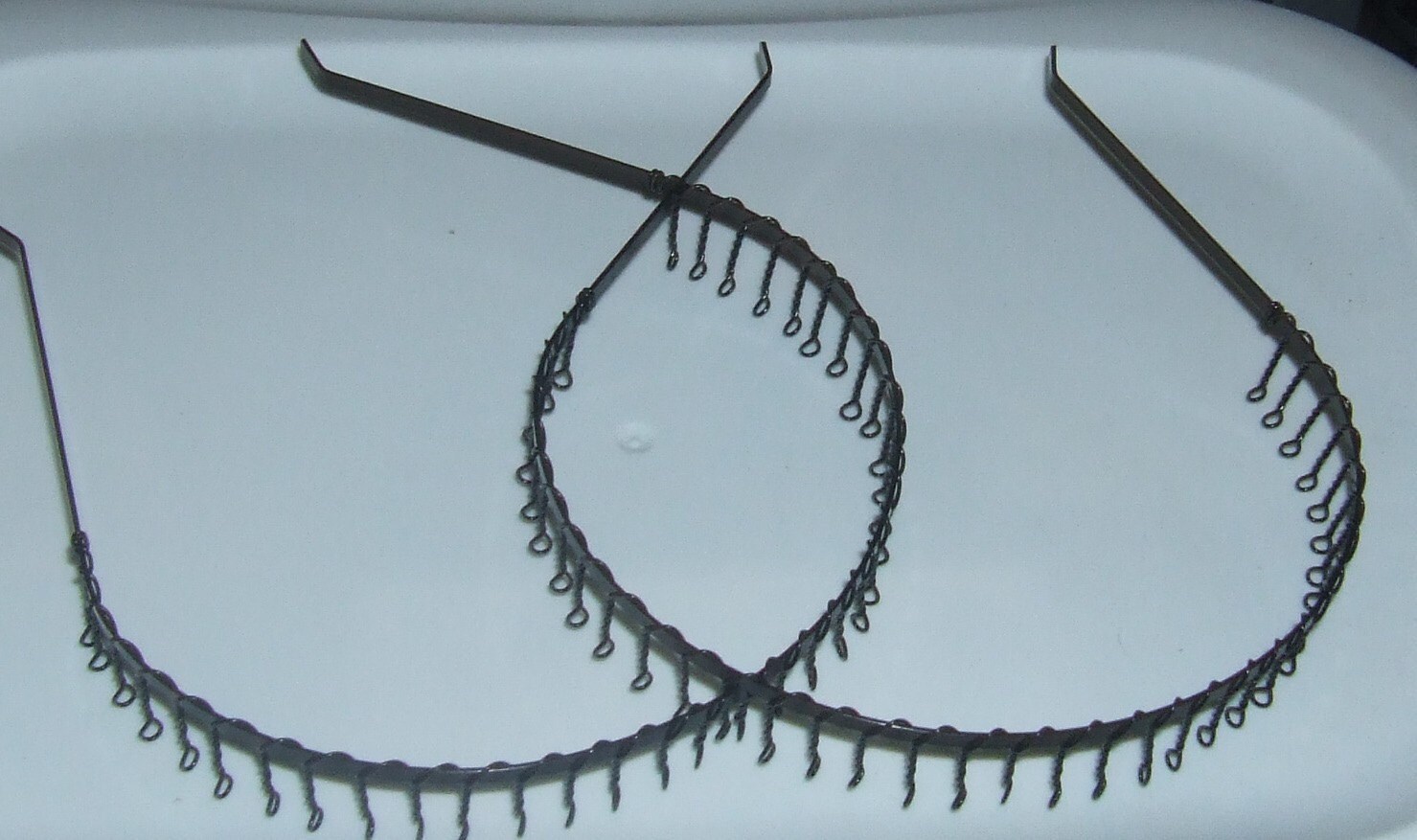 2 Black Metal Headbands with teeth Tiara Style