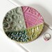 Clay Ring Dish, Quilt Pattern Ring Dish Speckled Clay Hand made Pottery
