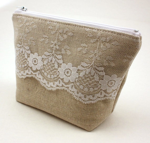 Zipper Pouch Lace & Osnaburg
