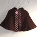 Newborn Fleece Baby Girls Hooded Cape with pink polka dot ribbon - immediate shipment - cape, cloak, coat, jacket, hoodie